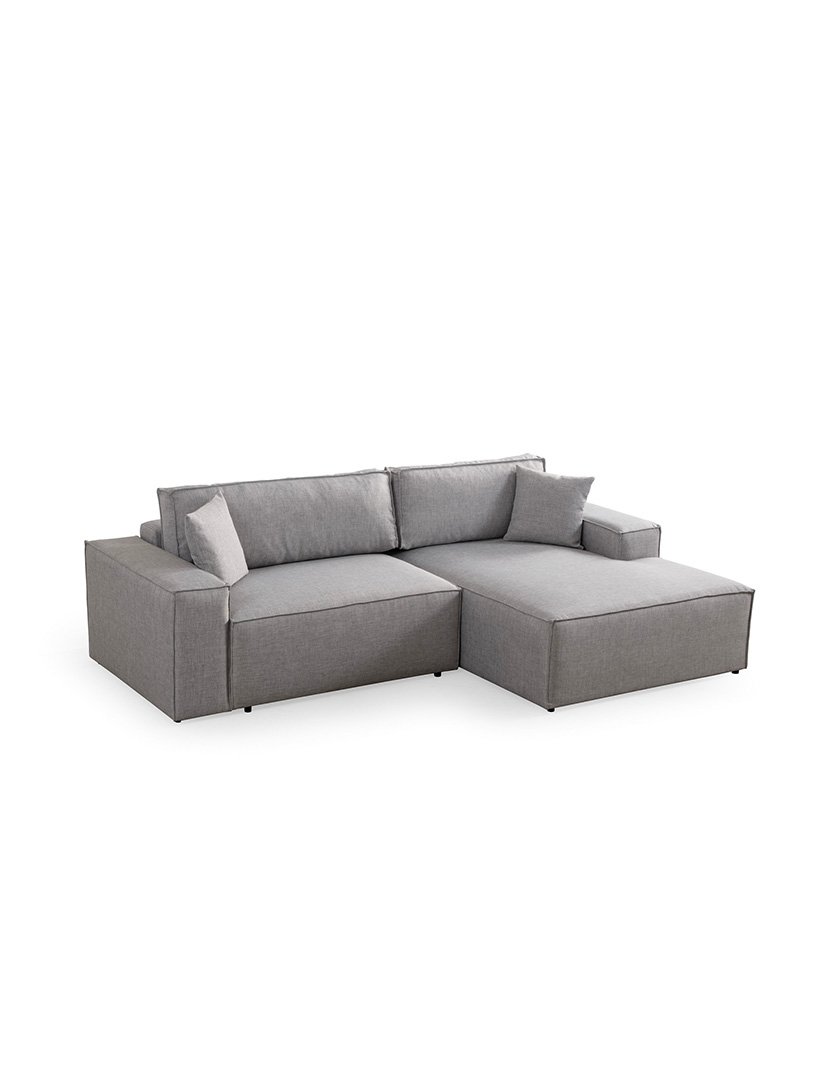 Sofá Cama Chaise Longue Direito Pirlo Cinzento Claro