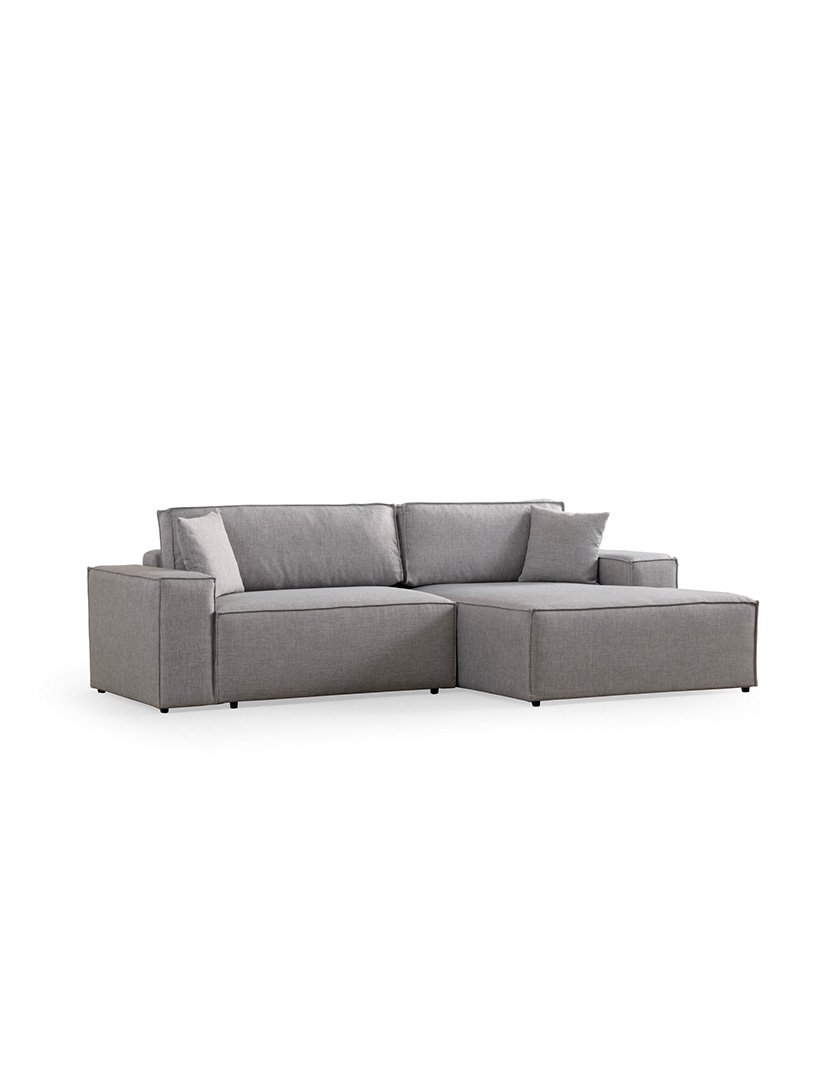 Sofá Cama Chaise Longue Direito Pirlo Cinzento Claro