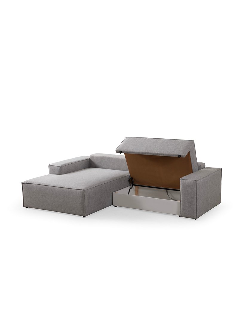 Sofá Cama Chaise Longue Esquerdo Pirlo Cinzento Claro