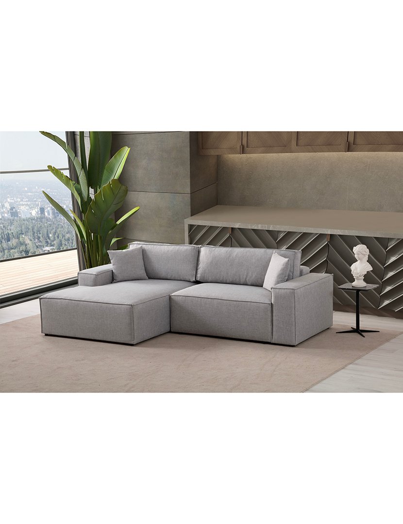 Sofá Cama Chaise Longue Esquerdo Pirlo Cinzento Claro