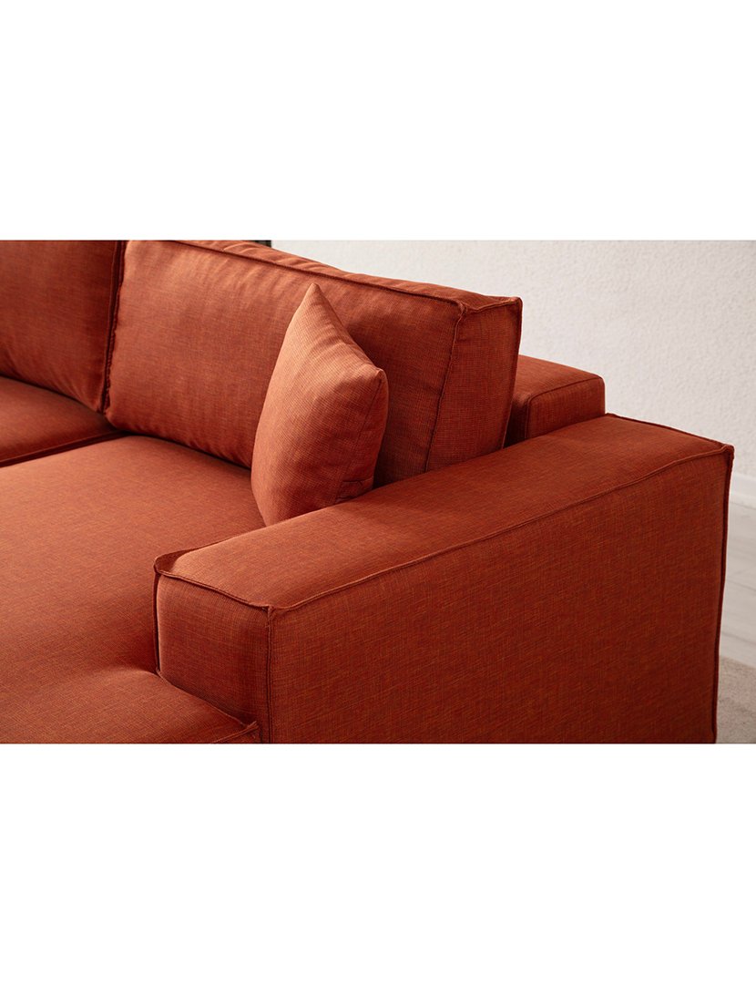 Sofá Cama Chaise Longue Direito Pirlo Laranja