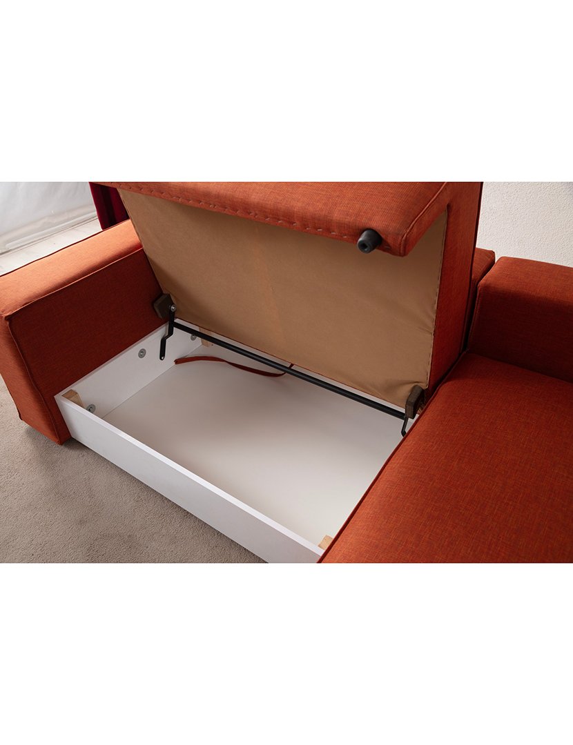 Sofá Cama Chaise Longue Direito Pirlo Laranja