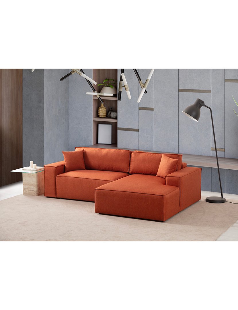 Sofá Cama Chaise Longue Direito Pirlo Laranja