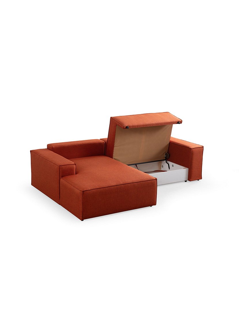 Sofá Cama Chaise Longue Esquerdo Pirlo Laranja