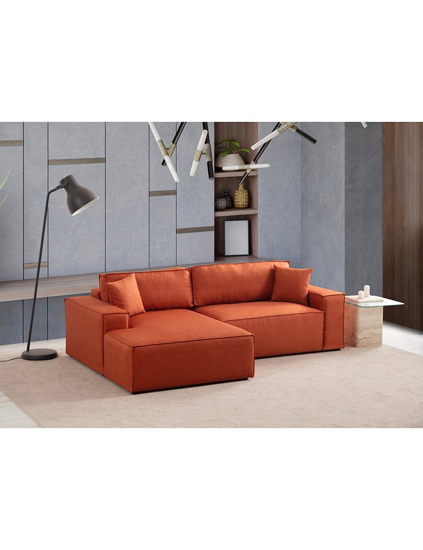 Sofá Cama Chaise Longue Esquerdo Pirlo Laranja