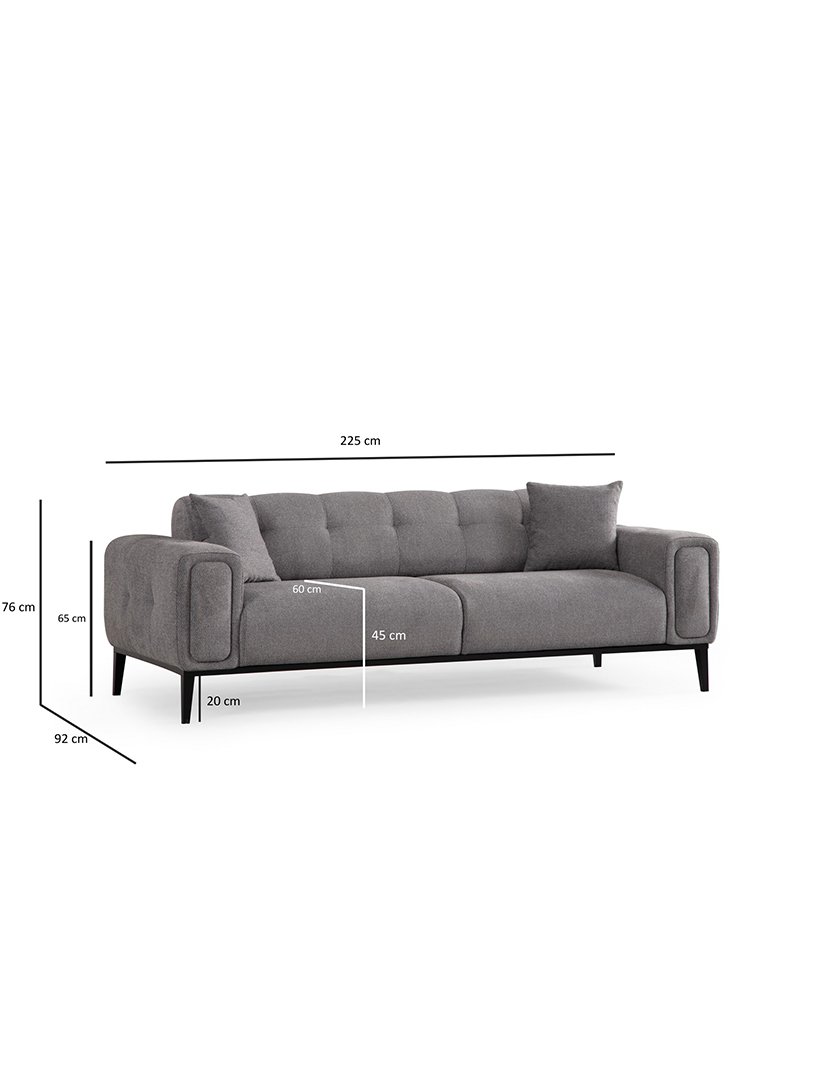 Sofá Cama 3L Athena Cinzento Claro