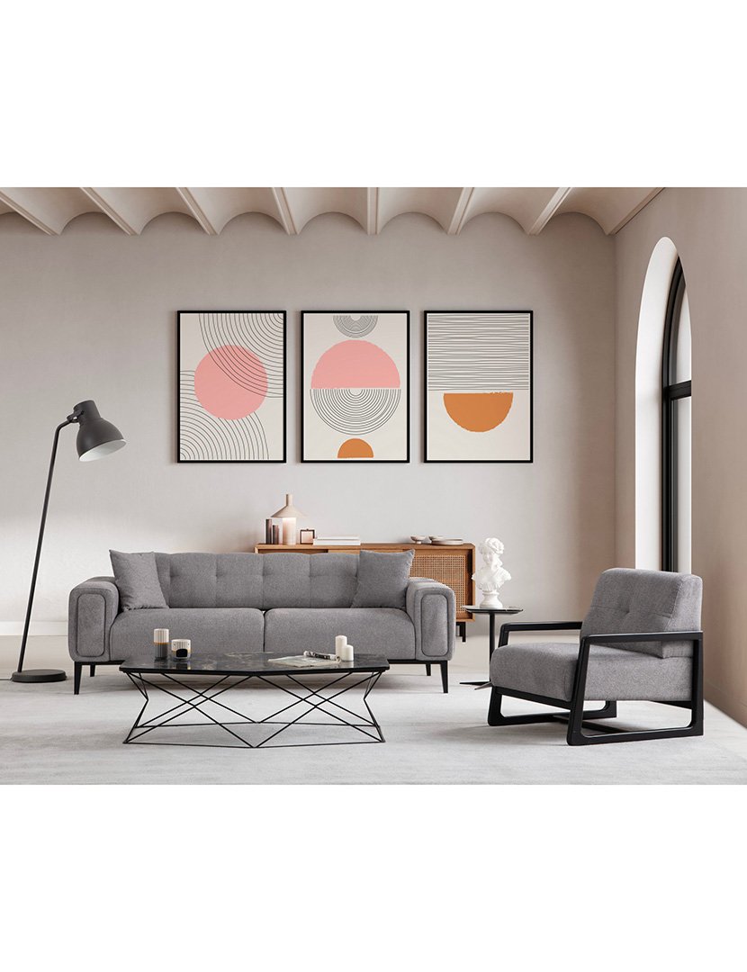 Sofá Cama 3L Athena Cinzento Claro