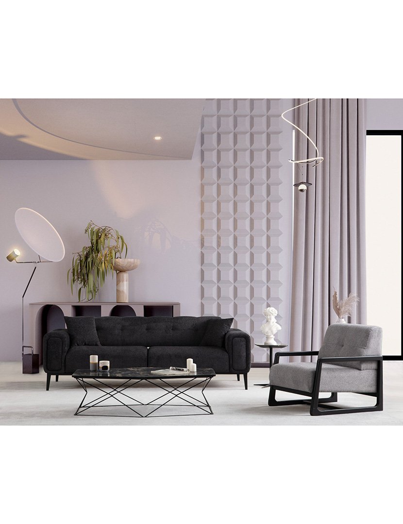 Sofá Cama 3L Athena Preto