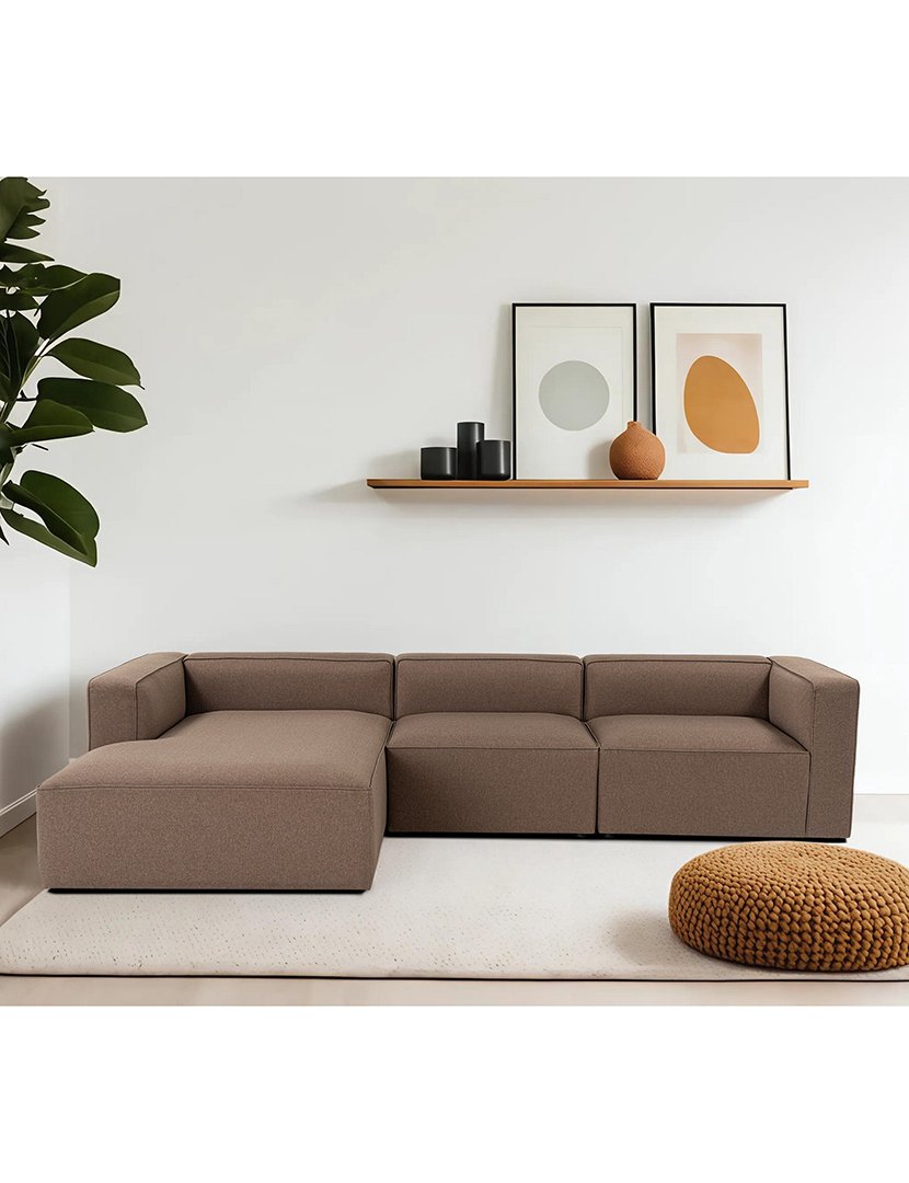 Sofá Modular Chaise Longue Esquerdo Mora XL Castanho