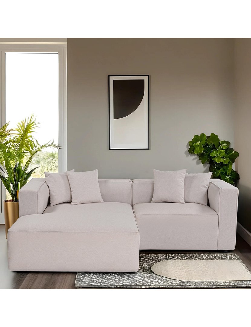 Sofá Modular Chaise Longue Direito Mora XL Cru