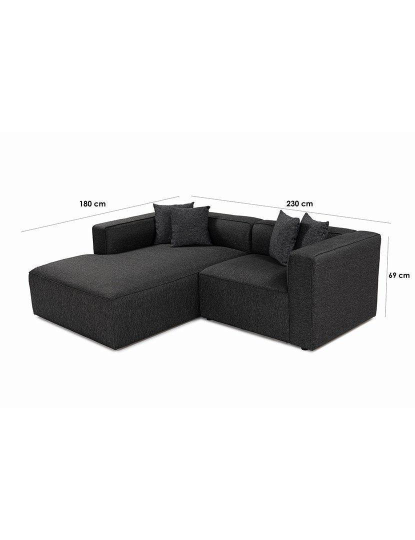 Sofá Modular Chaise Longue Direito Mora XL Antracite