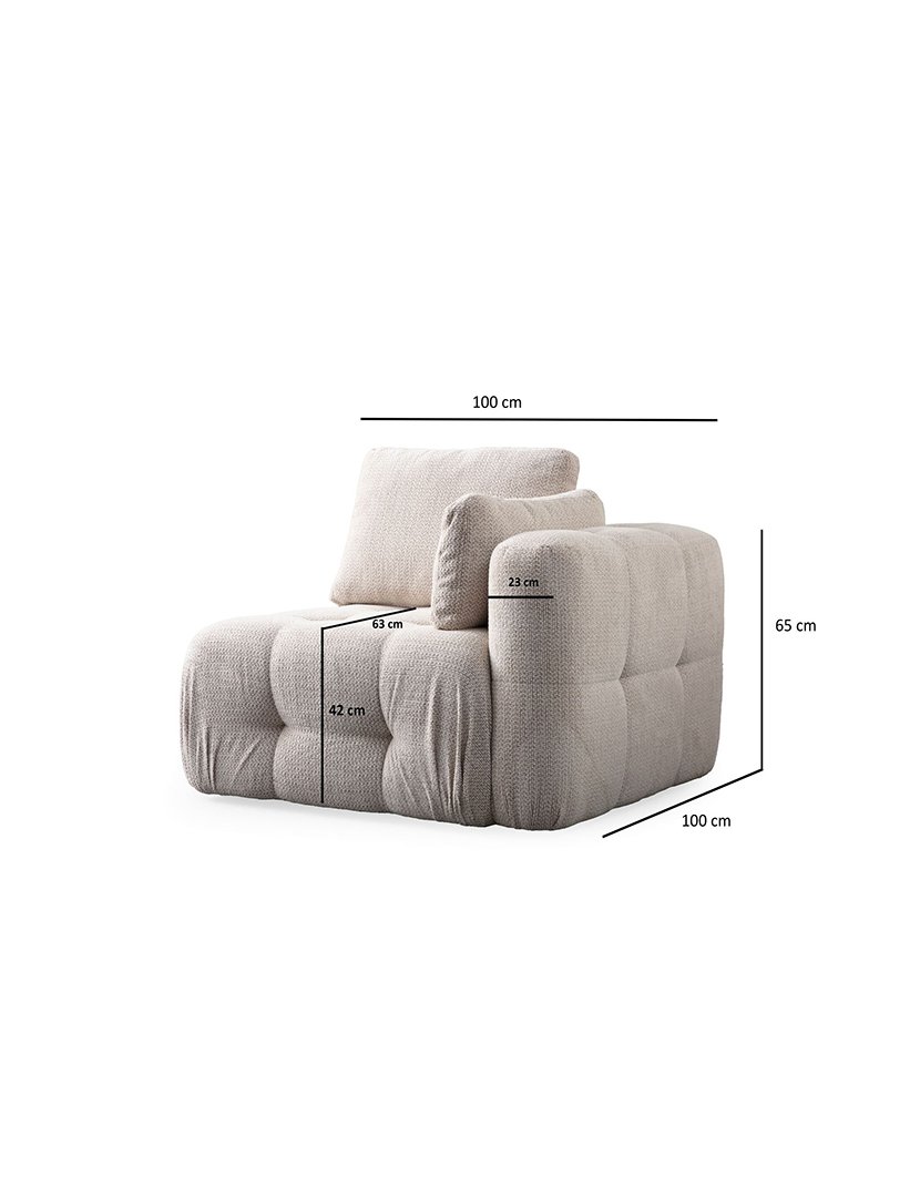 Sofá Modular Chaise Longue 2L Amaris Bege
