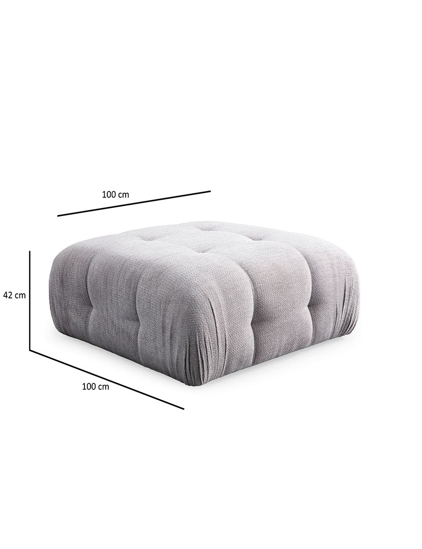 Sofá Modular Chaise Longue 3L Amaris Cinzento Claro