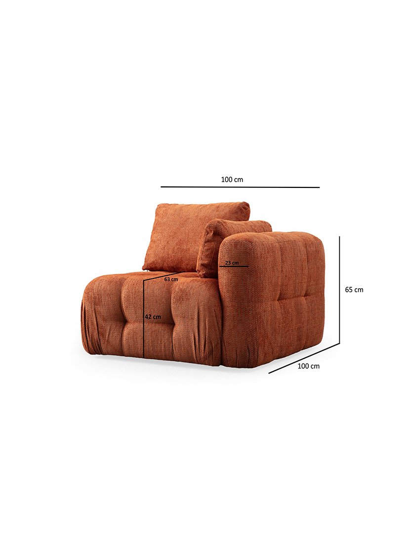 Sofá Modular Chaise Longue 3L Amaris Laranja