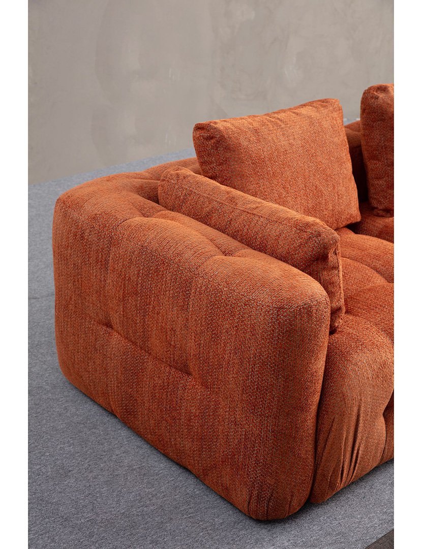 Sofá Modular Chaise Longue 3L Amaris Laranja