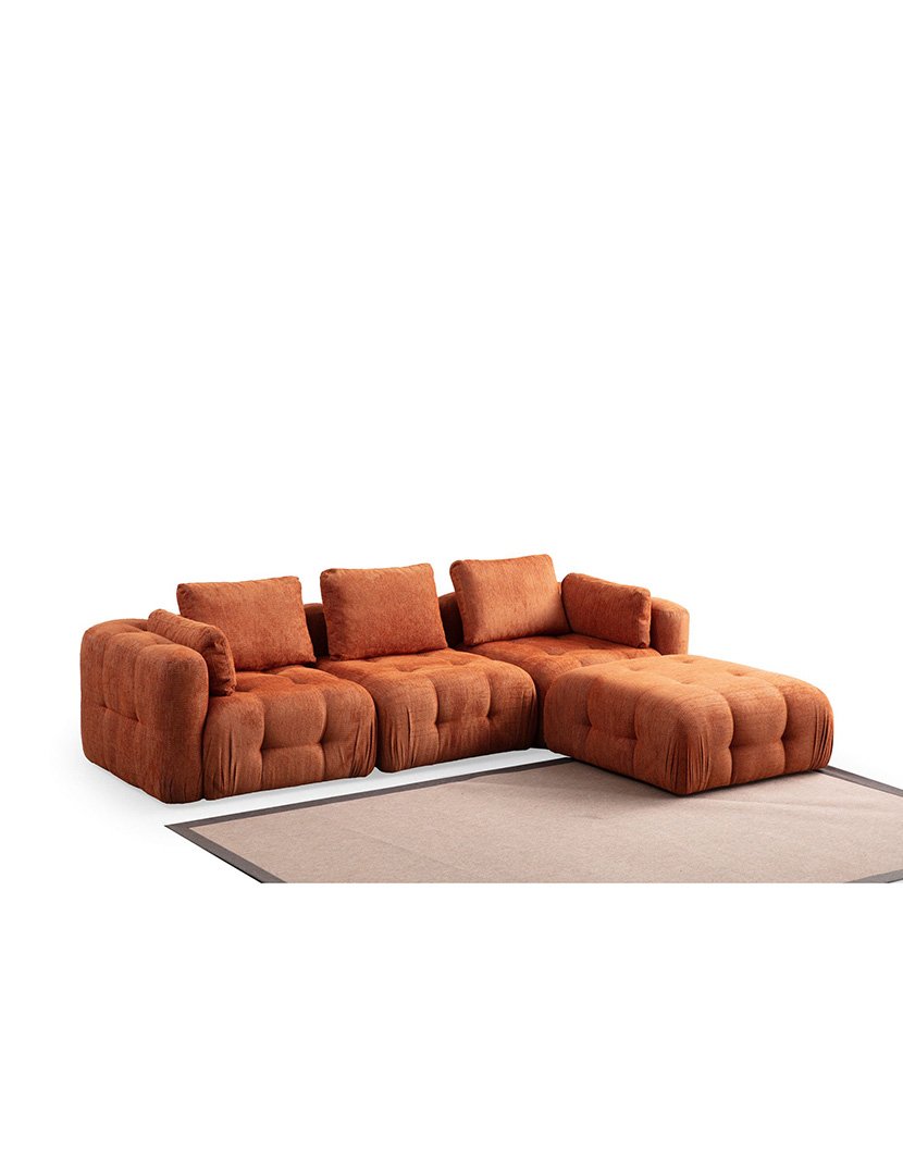 Sofá Modular Chaise Longue 3L Amaris Laranja