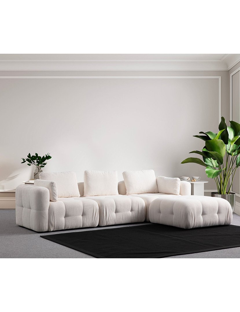 Sofá Modular Chaise Longue 3L Amaris Branco