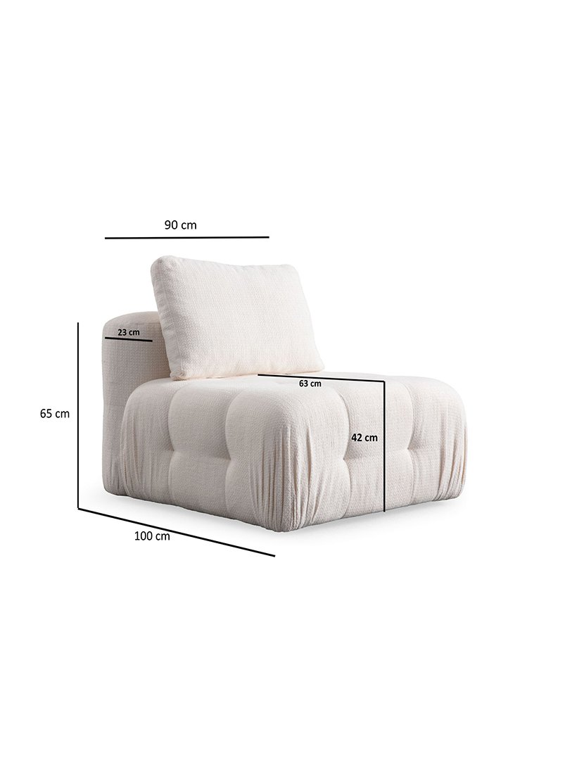 Sofá Modular Chaise Longue 3L Amaris Branco