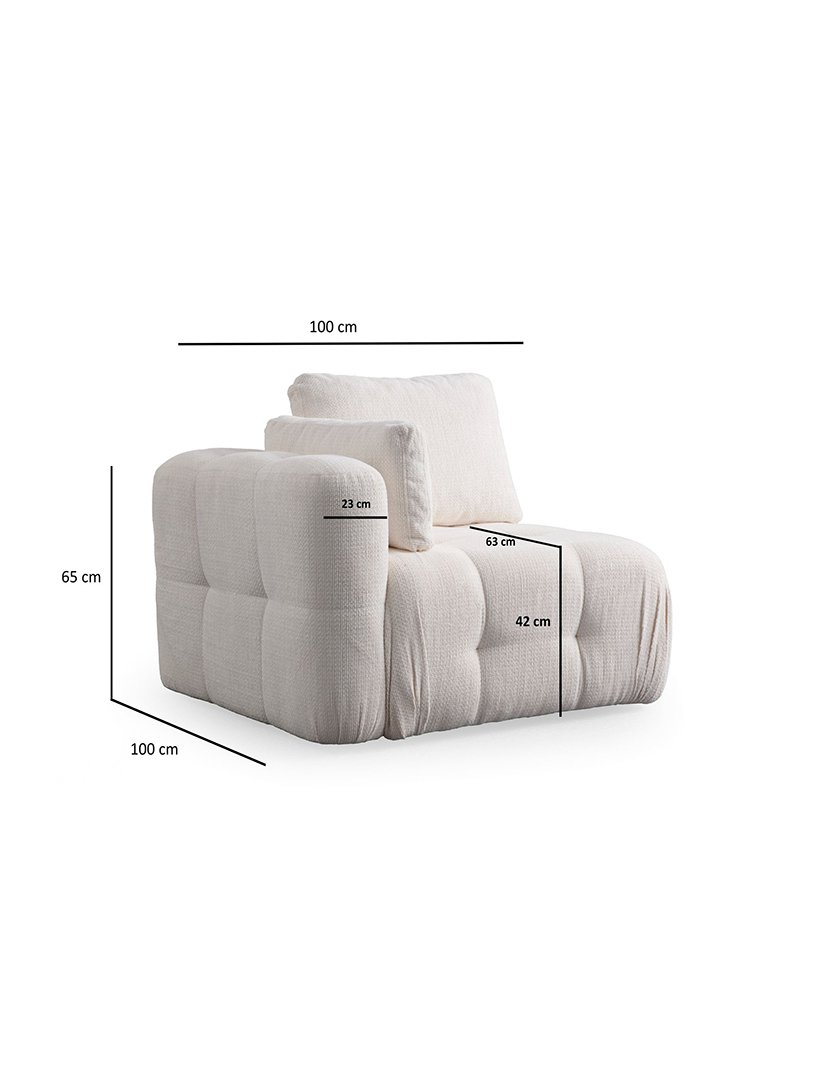 Sofá Modular Chaise Longue 2L Amaris Branco