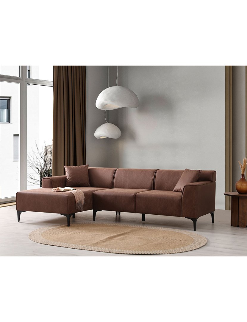 Sofá Chaise Longue Esquerdo New Petra Castanho