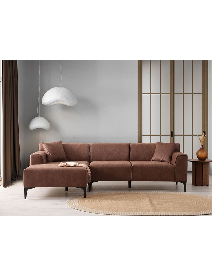 Sofá Chaise Longue Esquerdo New Petra Castanho