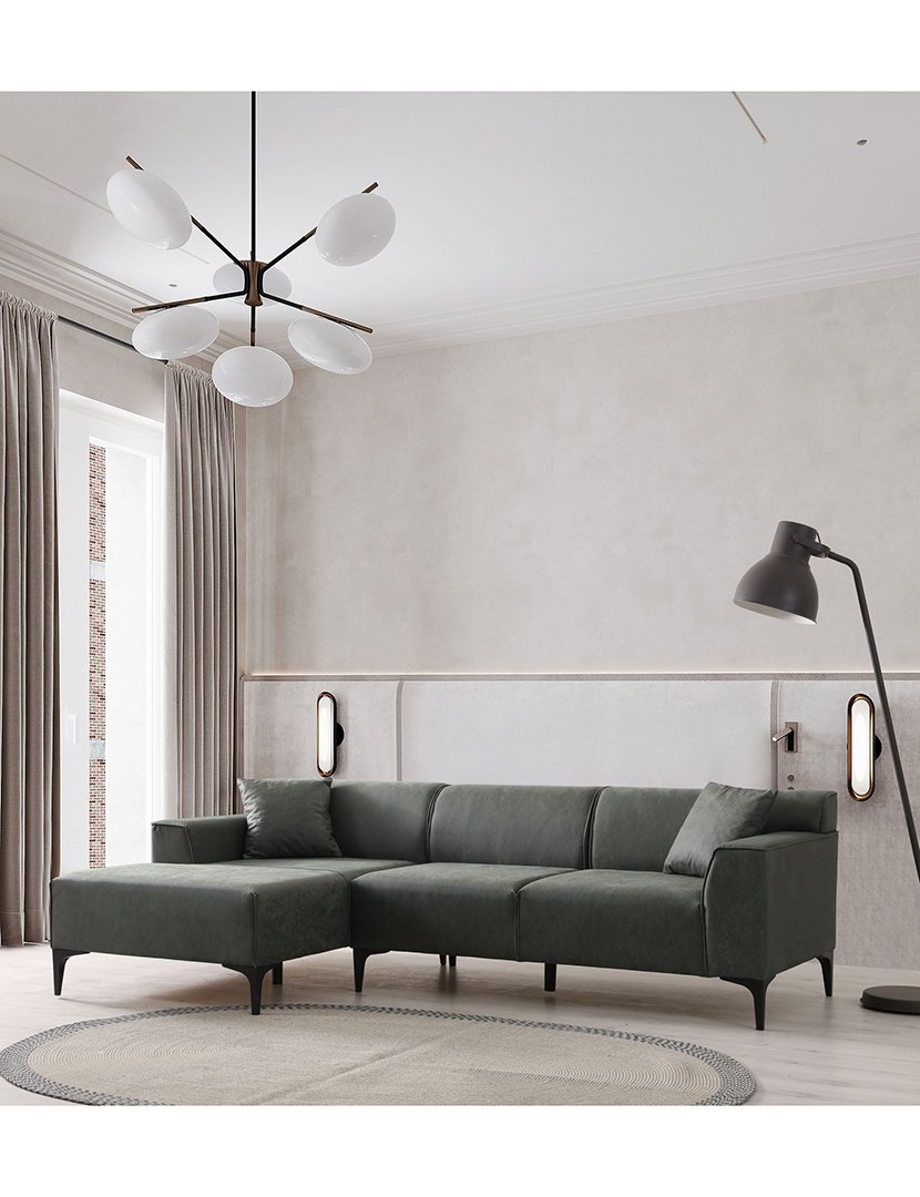 Sofá Chaise Longue Esquerdo New Petra Verde