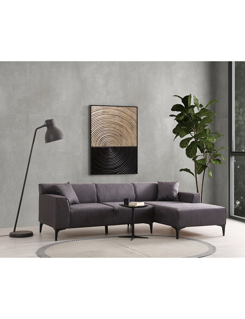 Sofá Chaise Longue Direito New Petra Antracite