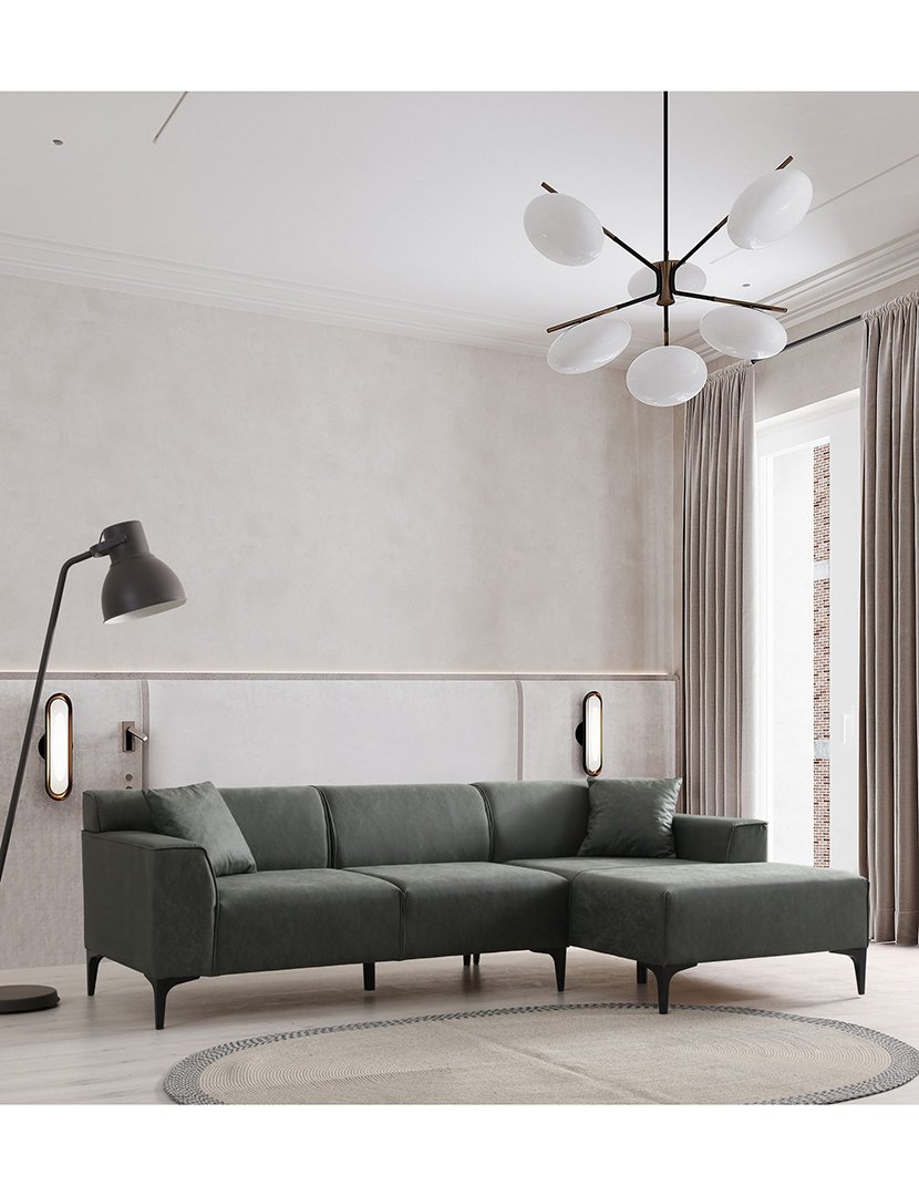 Sofá Chaise Longue Direito New Petra Verde