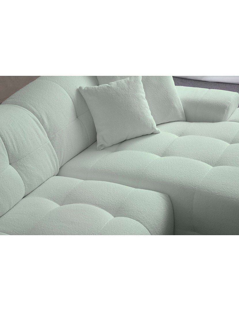 Light Green Pescara Modular Sofa with Chaise Longue