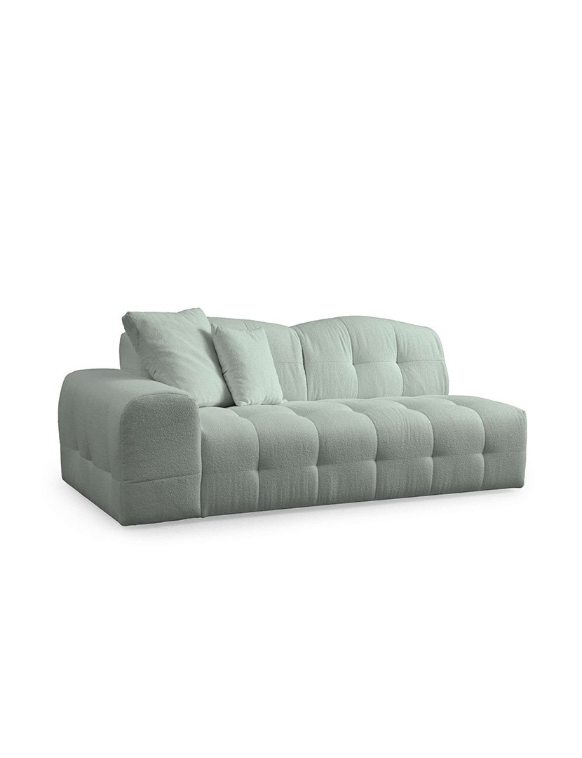 Light Green Pescara Modular Sofa with Chaise Longue