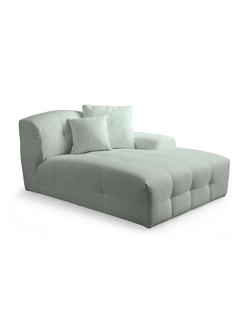 Light Green Pescara Modular Sofa with Chaise Longue
