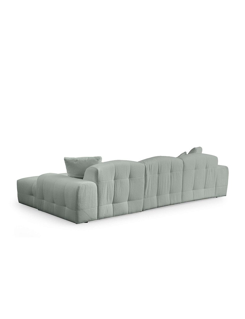 Light Green Pescara Modular Sofa with Chaise Longue