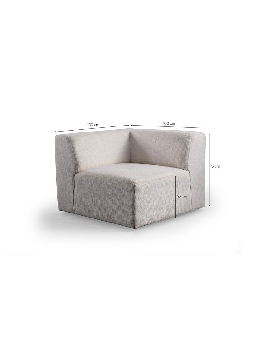 Melva White Corner Modular Sofa