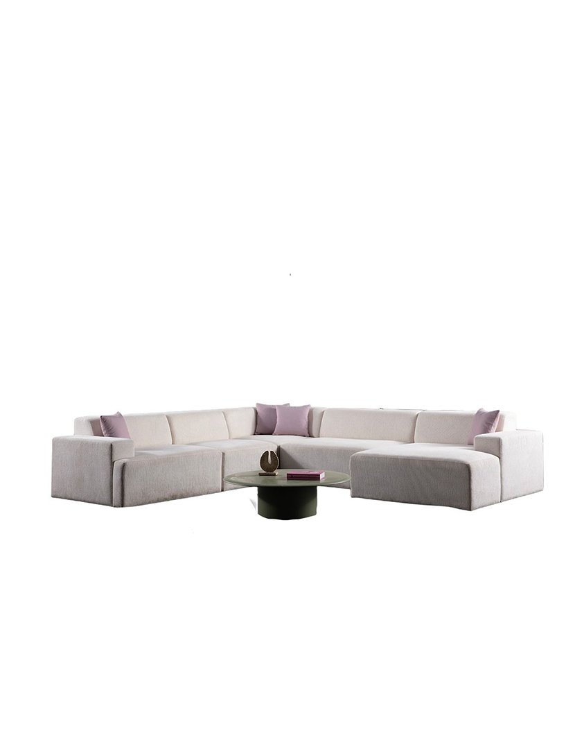 Melva White Corner Modular Sofa