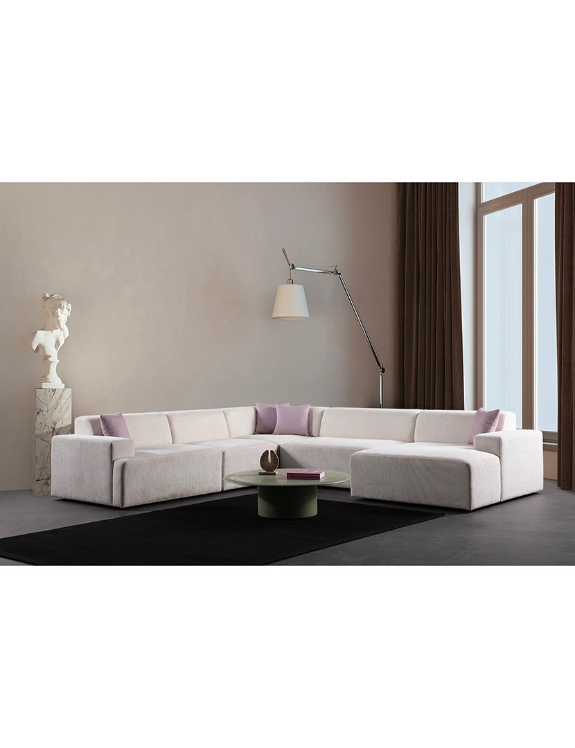 Melva White Corner Modular Sofa