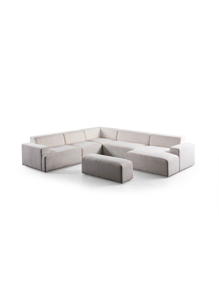 Melva White Corner Modular Sofa