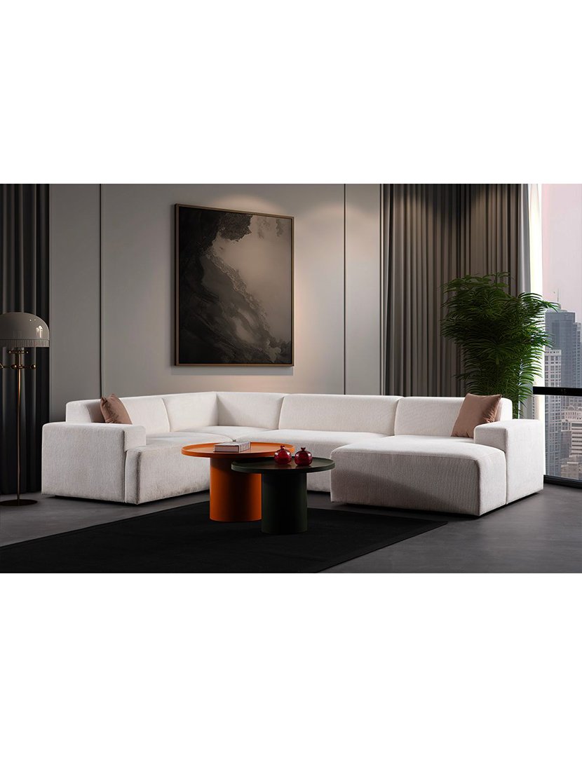 Melva White Corner Modular Sofa