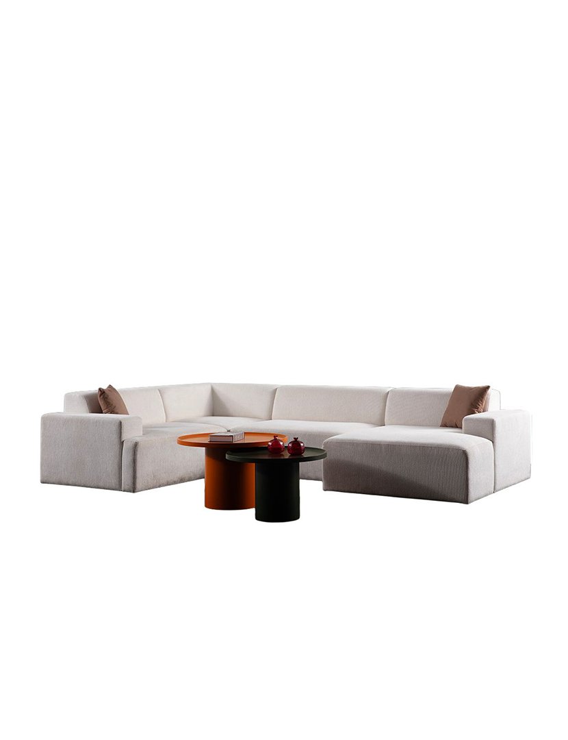Melva White Corner Modular Sofa