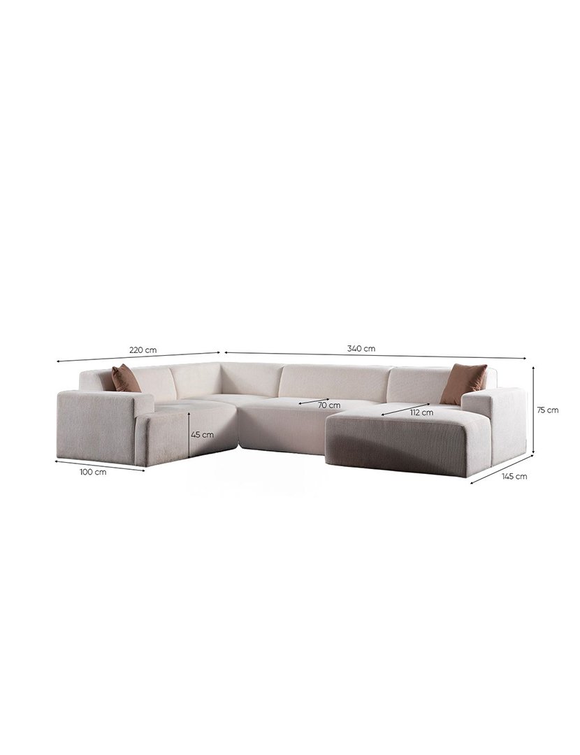 Melva White Corner Modular Sofa