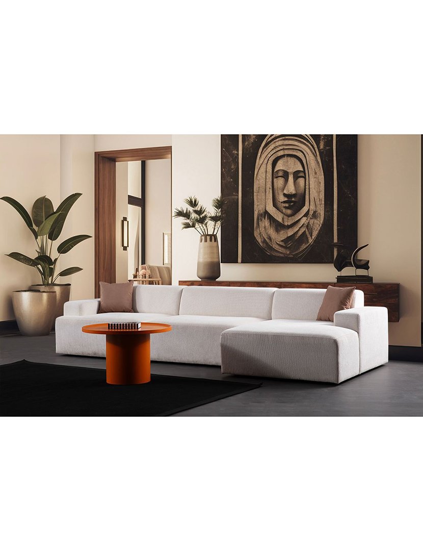 Melva White Modular Chaise Long Sofa