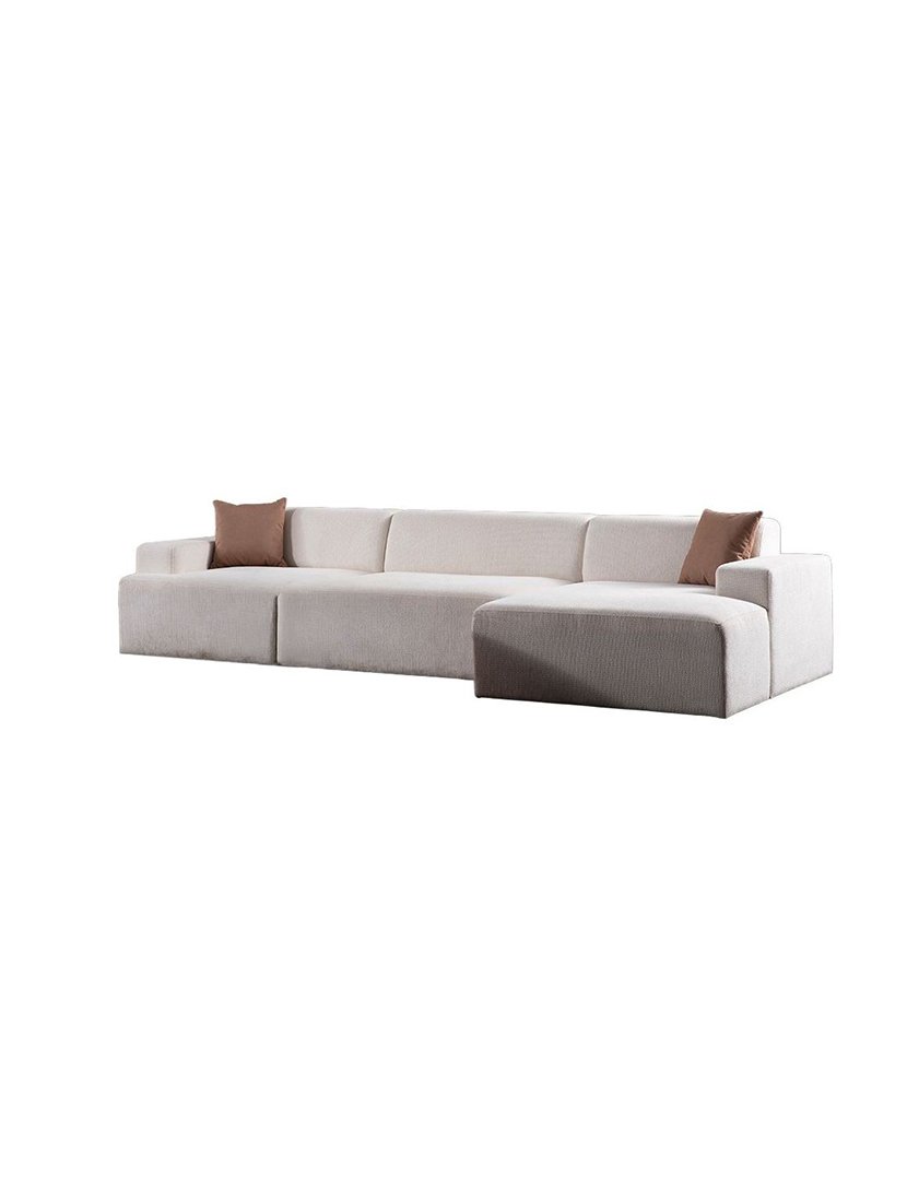 Melva White Modular Chaise Long Sofa