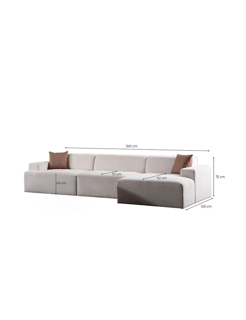 Melva White Modular Chaise Long Sofa