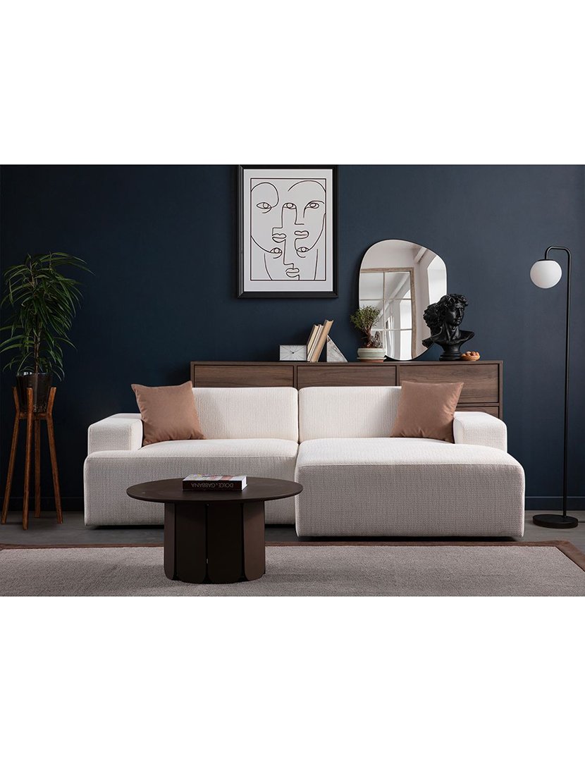 Melva White Modular Chaise Longue Sofa