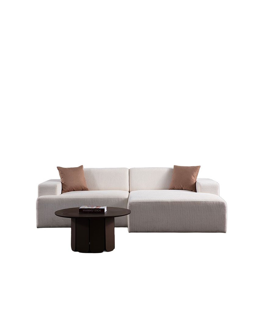 Melva White Modular Chaise Longue Sofa