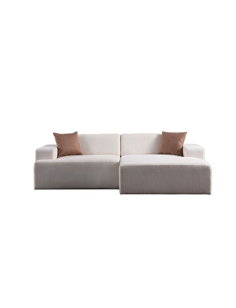 Melva White Modular Chaise Longue Sofa