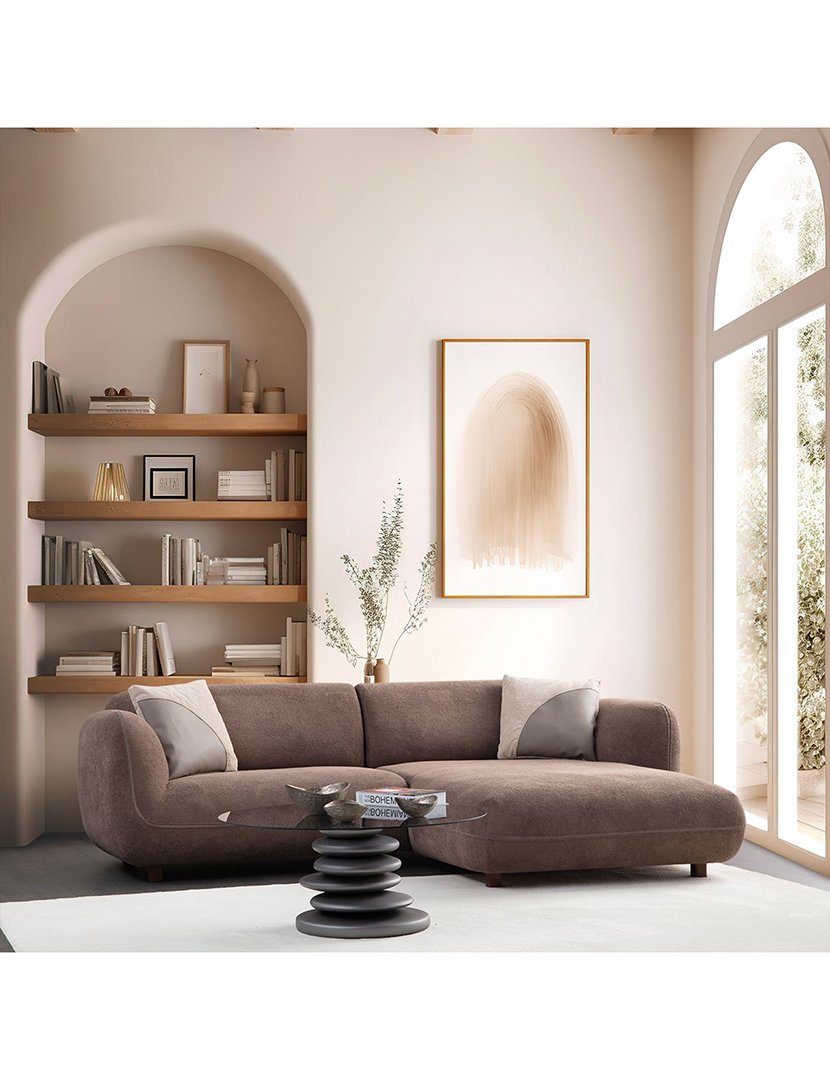 Sofá Modular Chaise Longue Direito Pavia Castanho