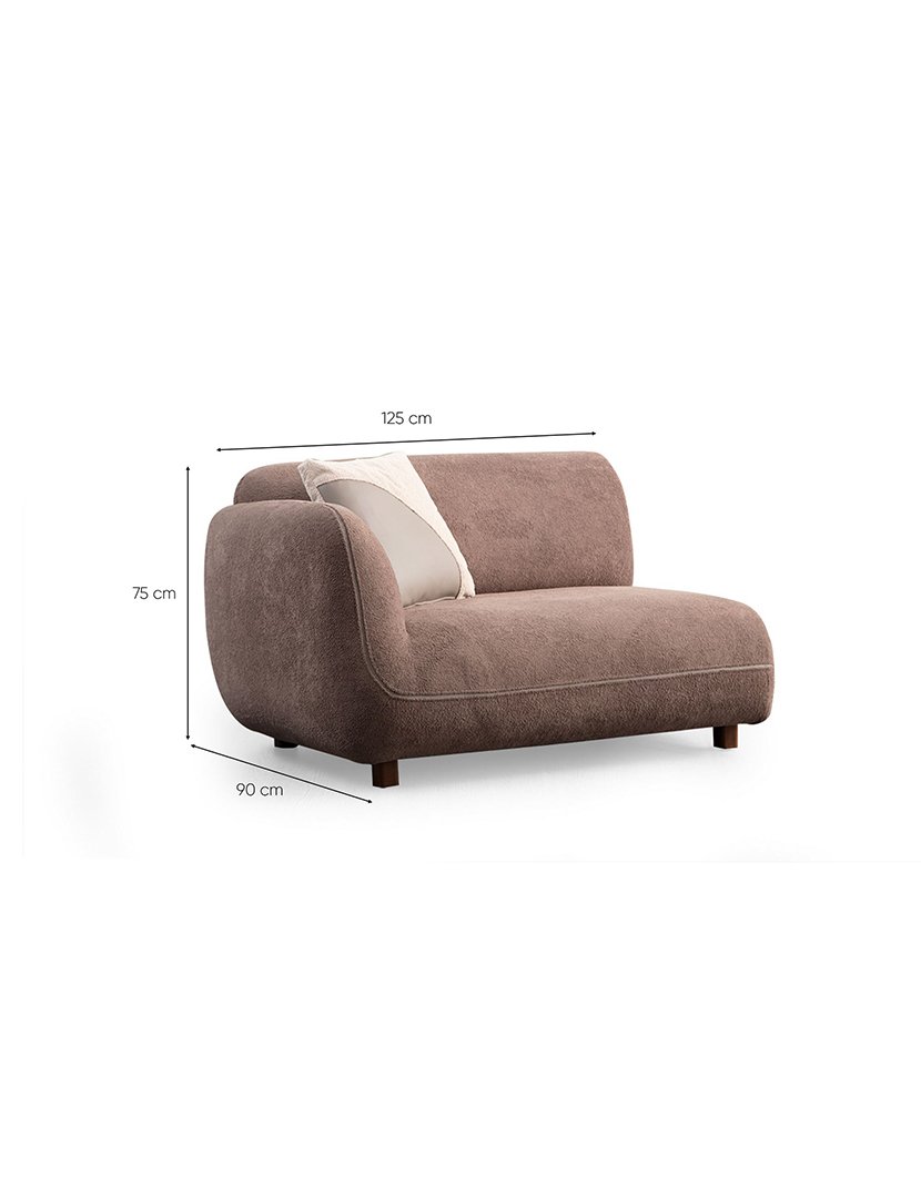 Sofá Modular Chaise Longue Direito Pavia Castanho