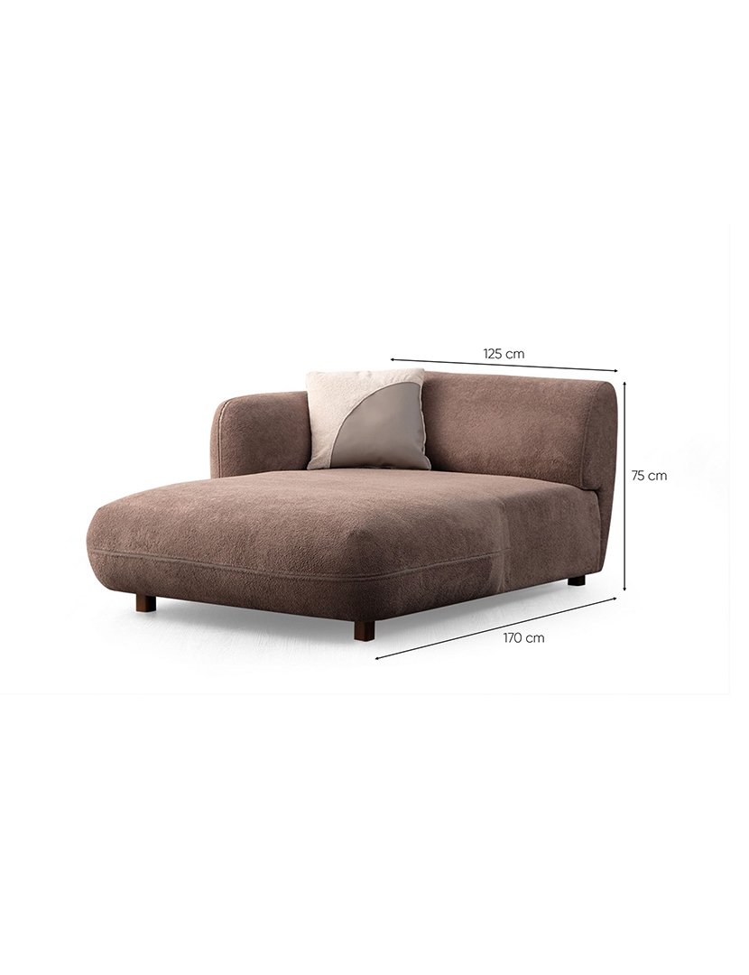 Sofá Modular Chaise Longue Direito Pavia Castanho