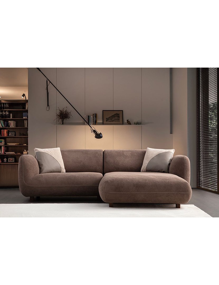 Sofá Modular Chaise Longue Direito Pavia Castanho