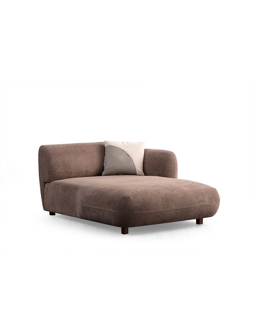 Sofá Modular Chaise Longue Direito Pavia Castanho